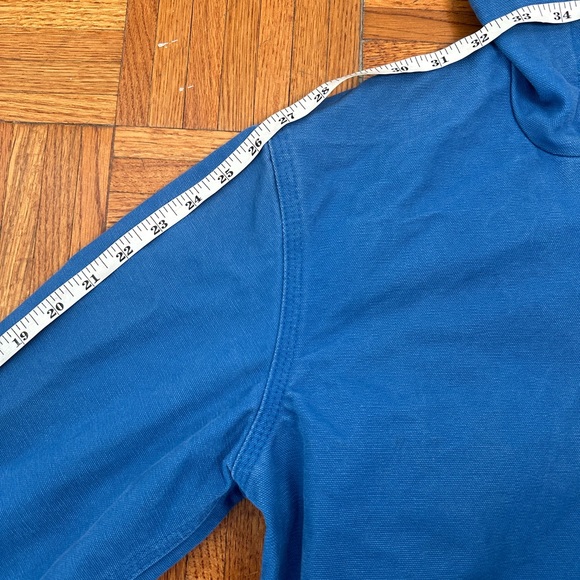 Rare Vintage Carhartt Canvas Hooded Jacket In Blue J360 ELB Size Small - Picture 10 of 10